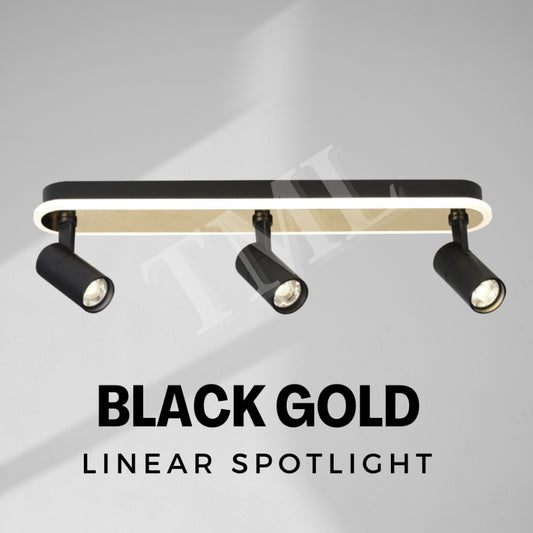 Premium Black Gold 3Head Spotlight GU10 Halo Track Light Tritone 4HOME SINGAPORE - 4HOME