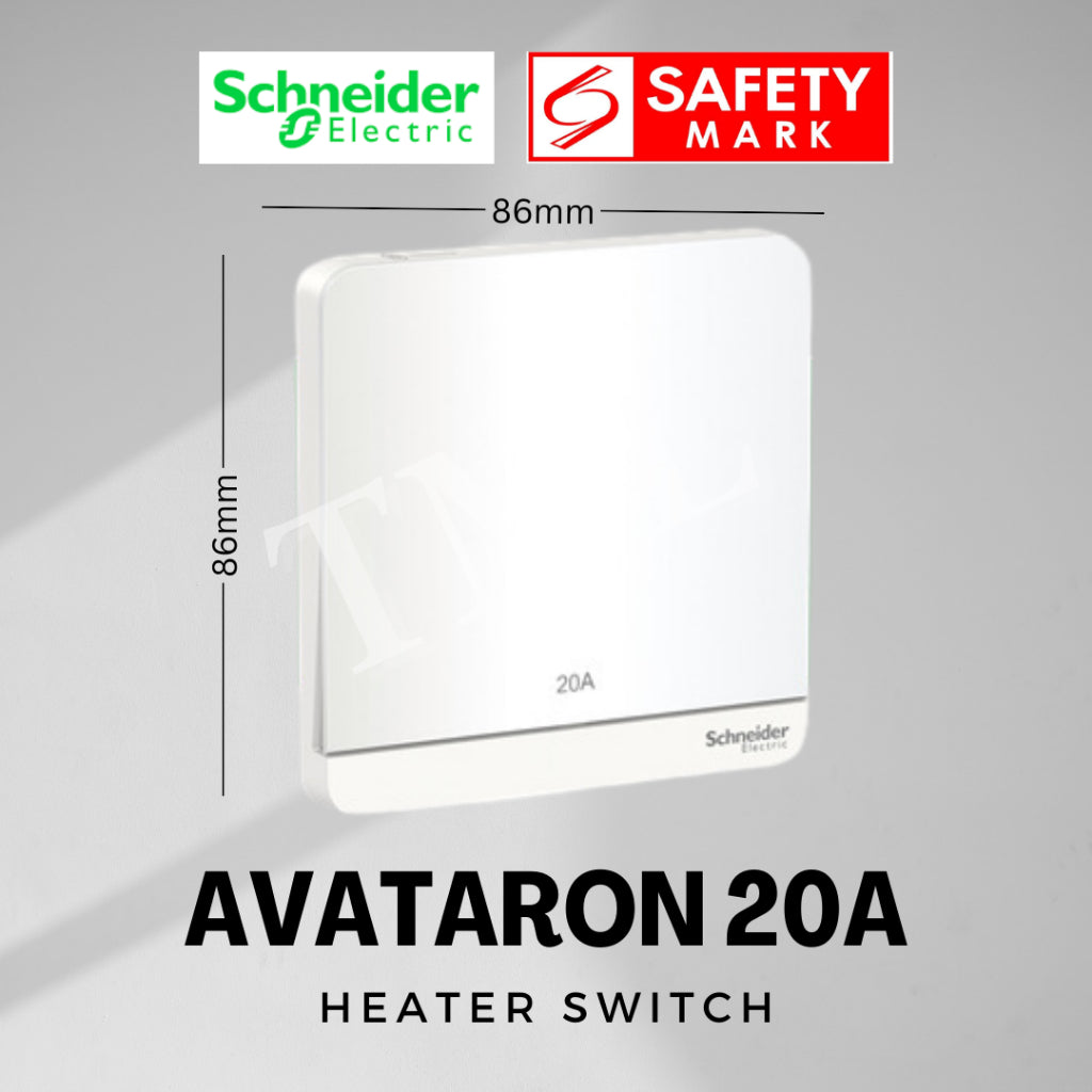 [SG Seller] Schneider AvatarON 20A DP Heater Switch White Dark Grey Dark Wood Wine Gold Hairline Gold 4HOME SINGAPORE - 4HOME