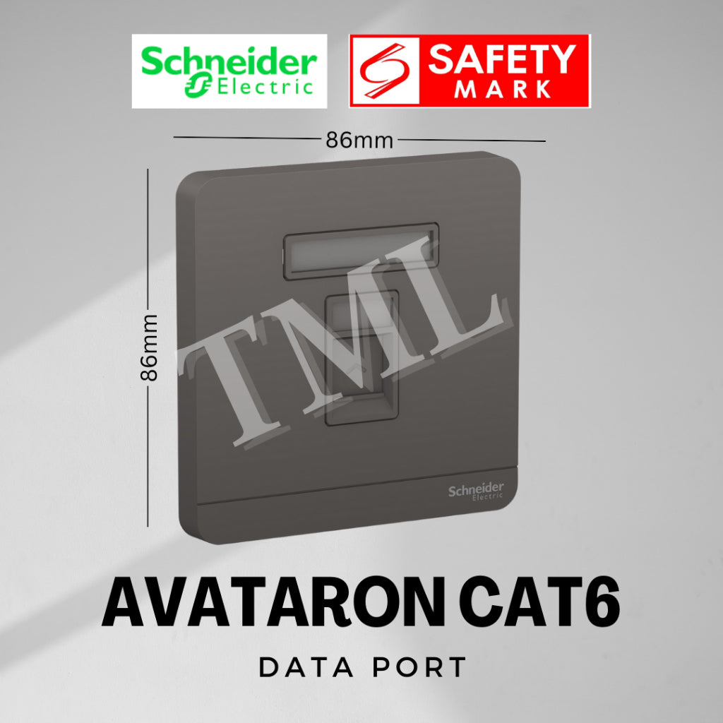 [SG Seller] Schneider AvatarON 1Gang RJ45 Data Port Cat6 White Dark Grey Dark Wood Wine Gold Hairline Gold 4HOME SINGAPORE - 4HOME