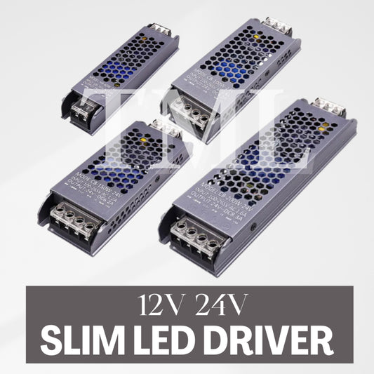 Slim 12V 24V LED driver Power supply for LED strip light 5A 8.5A 12.5A 16.5A 60W 100W 150W 200W 300W 4HOME SINGAPORE - 4HOME