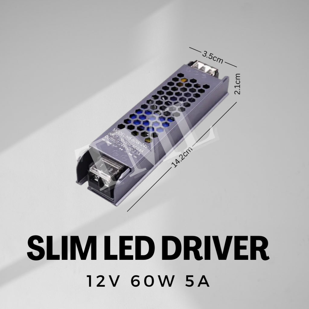 Slim 12V 24V LED driver Power supply for LED strip light 5A 8.5A 12.5A 16.5A 60W 100W 150W 200W 300W 4HOME SINGAPORE - 4HOME