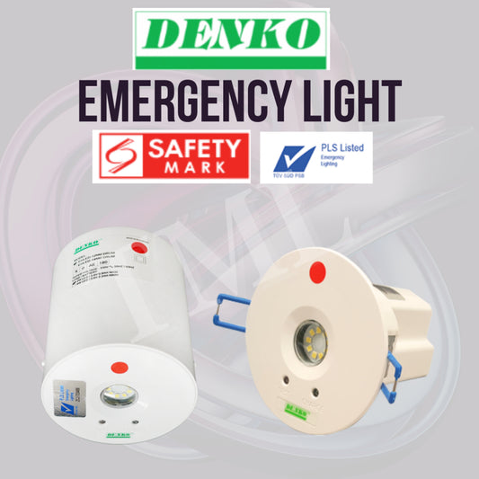 DENKO Emergency Light UFO EmLED - 12NM EASI LED Surface and Recessed 4HOME SINGAPORE - 4HOME