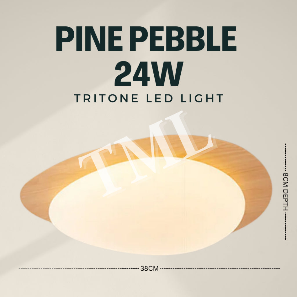 Pine Wood Print Pebble Tritone LED Ceiling Light for bedroom living hall 4HOME SINGAPORE - 4HOME