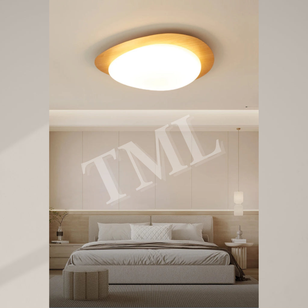 Pine Wood Print Pebble Tritone LED Ceiling Light for bedroom living hall 4HOME SINGAPORE - 4HOME