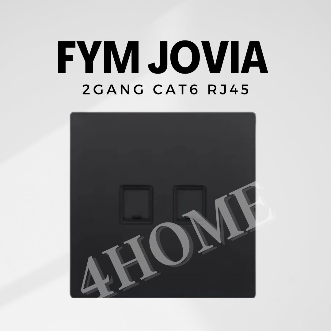 FYM Jovia 2Gang CAT6 Matt Black Space Grey White 4HOME SINGAPORE - 4HOME