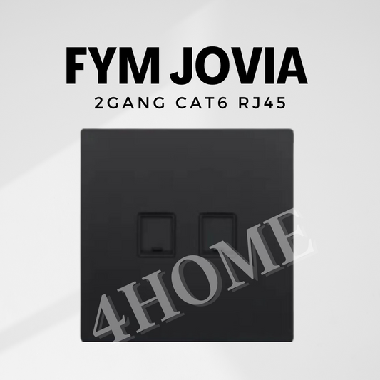 FYM Jovia 2Gang CAT6 Matt Black Space Grey White 4HOME SINGAPORE - 4HOME